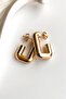 Women's Gold Color Vip Rectangular Model Stainless Steel Earrings – Tarnish-Free & Stylish Design - 3