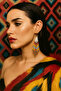 Handmade Colorful Beaded Ethnic Design Dangle Earrings - 3