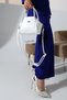 White Small Size Women's Gold Buckle Zipper and Snap Detail Cross Strap Shoulder and Hand Bag Stylish - 4