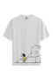 Women/Unisex White 100% Cotton Relaxed Fit Crew Neck Dust Custom Printed T-Shirt