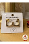 Women's Gold Color Square Form Earrings – Modern, Sparkling and Lightweight - 4