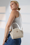 Straw Look Small Size Women's Gold Buckle Zipper and Snap Detail Cross Strap Shoulder Handbag - 5