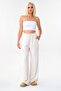 Linen Elastic Waist 100% Natural Fabric Trousers Ecru