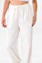 Linen Elastic Waist 100% Natural Fabric Trousers Ecru - 6