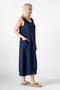 Muslin Fabric 100% Cotton Sleeveless Summer Casual Authentic Dress Navy Blue - 5