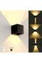 LED Aluminum Waterproof Wall Lamp,12W Black 3000K Adjustable Outdoor Garden Wall Mounted Lamp - 2