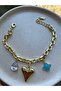 Heart Figured Chain Charm Premium Steel Bracelet
