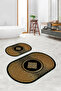 Digital Printed Non-Slip Base Washable Oval Bath Mat Set of 2 Toilet Seat Covers - 6