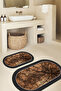 Digital Printed Non-Slip Base Washable Oval Bath Mat Set of 2 Toilet Seat Covers - 3