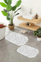Digital Printed Non-Slip Base Washable Oval Bath Mat Set of 2 Toilet Seat Covers