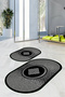 Digital Printed Non-Slip Base Washable Oval Bath Mat Set of 2 Toilet Seat Covers - 5