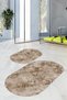 Digital Printed Non-Slip Base Washable Oval Bath Mat Set of 2 Toilet Seat Covers - 7