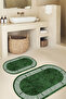 Printed Non-Slip Base Washable Framed Oval Bath Mat Set of 2 Toilet Mats - 8