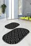 Digital Printed Non-Slip Base Washable Oval Bath Mat Set of 2 Toilet Seat Covers - 3