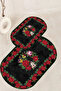 Digital Printed Non-Slip Base Washable Oval Bath Mat Set of 2 Toilet Seat Covers