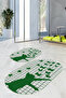 Printed Non-Slip Base Washable Cat Pattern Oval Bath Mat Set of 2 Toilet Seat Covers