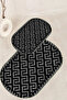 Digital Printed Non-Slip Base Washable Oval Bath Mat Set of 2 Toilet Seat Covers - 7