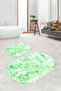Digital Printed 3D Non-Slip Base Washable Oval Bath Mat Set of 2 Toilet Seats