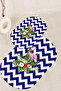 Printed Non-Slip Base Washable Flower Pattern Oval Bath Mat Set of 2 Toilet Seat Covers - 6
