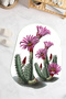 Printed Non-Slip Base Washable Cactus Pattern Oval Bath Mat Set of 2 Toilet Seat Covers - 5
