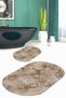 Digital Printed Non-Slip Base Washable Oval Bath Mat Set of 2 Toilet Seat Covers - 6