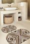 Digital Printed Non-Slip Base Washable Oval Bath Mat Set of 2 Toilet Seat Covers - 4