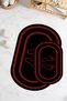 Non-Slip Base Washable Footprint Pattern Oval Bathroom Mat Set of 2 Toilet Mats - 7