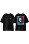 Che Guevara 2 Design Back Printed Cotton Black Oversize T-Shirt