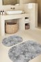 Digital Printed Non-Slip Base Washable Oval Bath Mat Set of 2 Toilet Seat Covers - 4