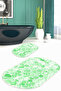 Digital Printed 3D Non-Slip Base Washable Oval Bath Mat Set of 2 Toilet Seats - 7