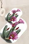 Printed Non-Slip Base Washable Cactus Pattern Oval Bath Mat Set of 2 Toilet Seat Covers - 6