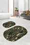 Digital Non-Slip Base Washable Oval Bath Mat Set of 2 Toilet Seat Covers - 8