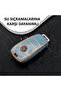Mercedes-Benz Compatible A, B, C, E, S, g Series, Cla, Cle, Gls, Gla, Glb, Glc, Amg, Gold Edge Tpu Key Case Cover (White) - 3