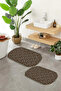 Digital Printed Non-Slip Base Washable Oval Bath Mat Set of 2 Toilet Seat Covers