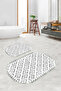 Digital Printed Non-Slip Base Washable Oval Bath Mat Set of 2 Toilet Seat Covers - 4