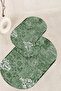 Digital Printed Non-Slip Base Washable Oval Bath Mat Set of 2 Toilet Seat Covers