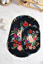 Digital Non-Slip Base Washable Flower Pattern Oval Bath Mat Set of 2 Toilet Seat Covers - 2