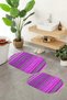 Digital Printed Non-Slip Base Washable Oval Bath Mat Set of 2 Toilet Seat Covers - 3