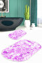 Digital Printed 3D Non-Slip Base Washable Oval Bath Mat Set of 2 Toilet Seats - 7