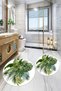 Digital Non-Slip Base Washable Floral Round Bathroom Mat Set of 2 Toilet Seat Covers - 3