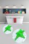 3D Printed Non-Slip Base Washable Round Bath Mat Set of 2 Toilet Seat Covers