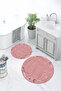 Printed Non-Slip Base Washable Round Bath Mat Set of 2 Toilet Seat Covers - 4