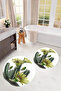 Printed Washable Cactus Pattern Round Bath Mat Set of 2 Toilet Seat Covers - 2