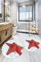 3D Printed Non-Slip Base Washable Round Bath Mat Set of 2 Toilet Seat Covers - 6