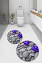 3D Printed Non-Slip Base Washable Round Bath Mat Set of 2 Toilet Seat Covers - 8