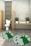Printed Non-Slip Base Washable Cat Pattern Round Bathroom Mat Set of 2 Toilet Seat Covers - 6
