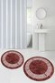 Printed Non-Slip Base Washable Framed Round Bathroom Mat Set of 2 Toilet Mats - 7