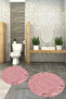 Printed Non-Slip Base Washable Round Bath Mat Set of 2 Toilet Seat Covers