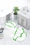 Non-Slip Base Washable Marble Pattern Round Bathroom Mat Set of 2 Toilet Mats - 3