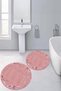 Printed Non-Slip Base Washable Round Bath Mat Set of 2 Toilet Seat Covers - 6